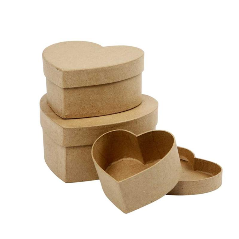 CC Papier Maché Harten Dozen 3 stuks