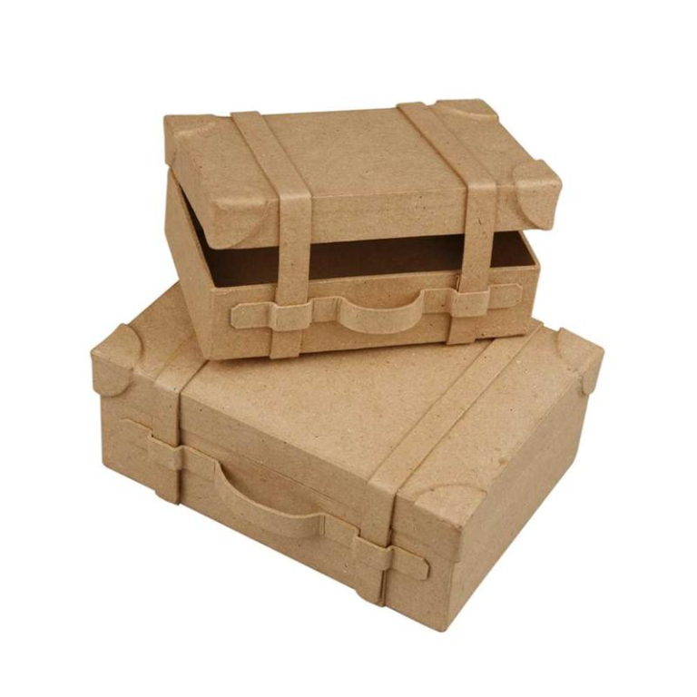 CC Papier-mâché Suitcases 2 sizes h: 4.5+5