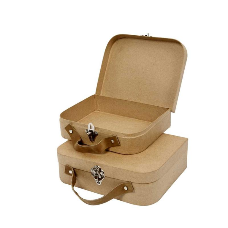CC Pappmaché Koffer-Set 2-teilig 25,5x20x8 cm und 22,5x18x6,5 cm