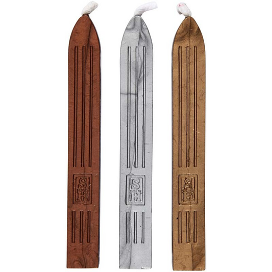 Zegel Wax met Lont 10 cm Multi 3 stuks