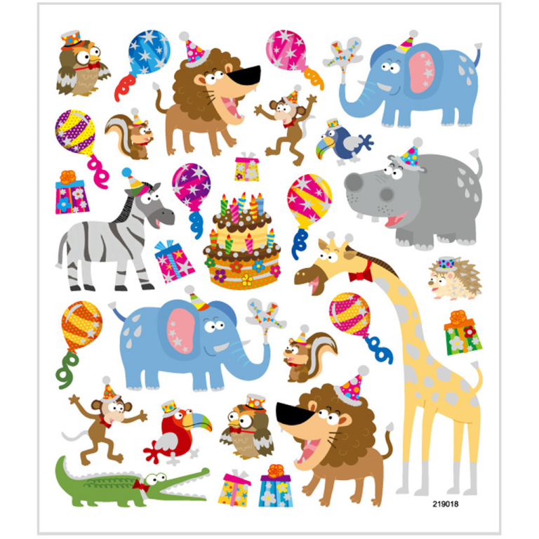 CC Aufkleber Tiere Geburtstag 15x16,5 cm
