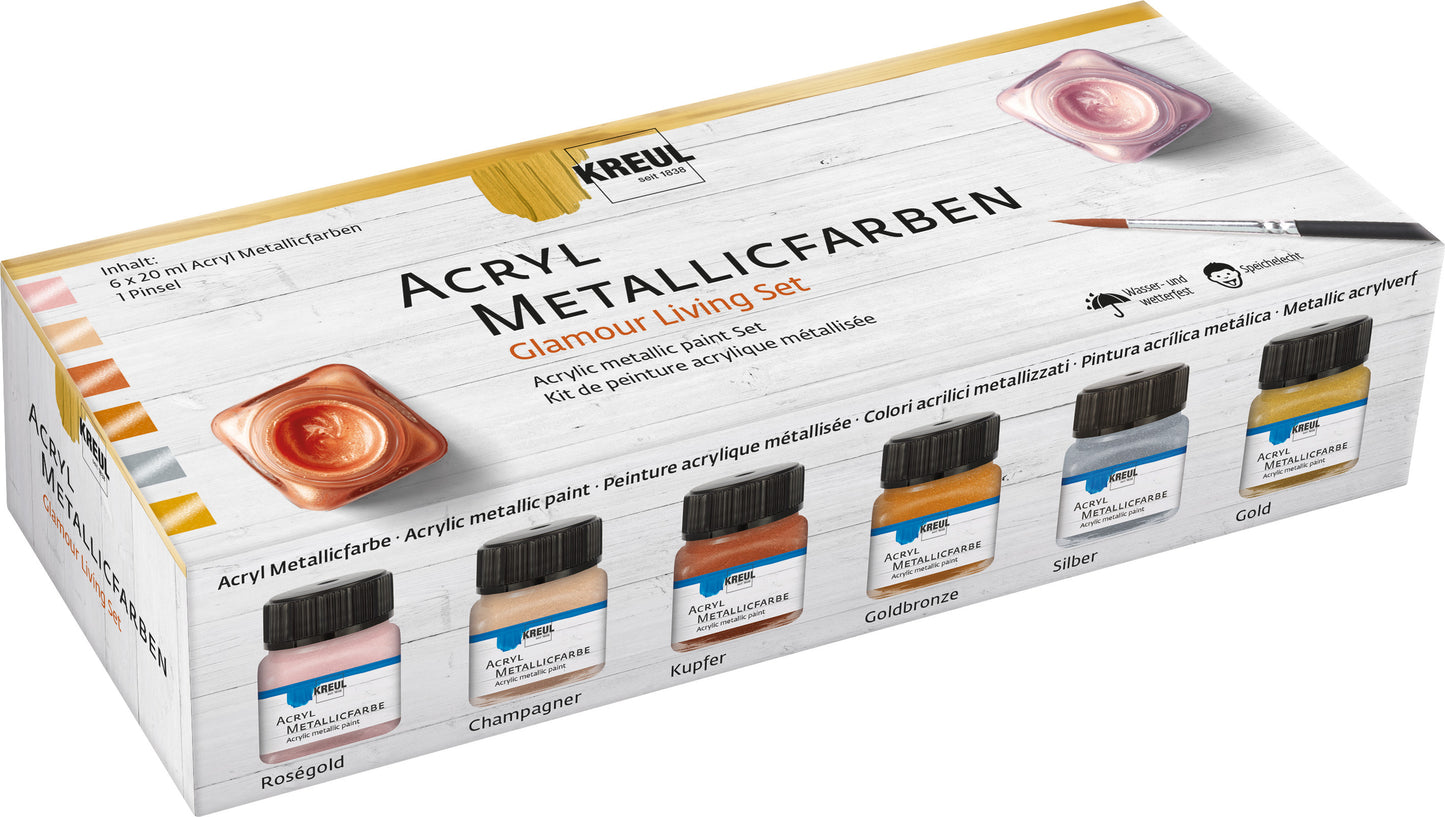 Kreul Acrylverf Metallic set 6 x 20 ml