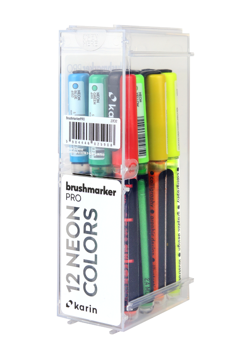Karin Brushmarker Pro Neon Set, 12 Pieces