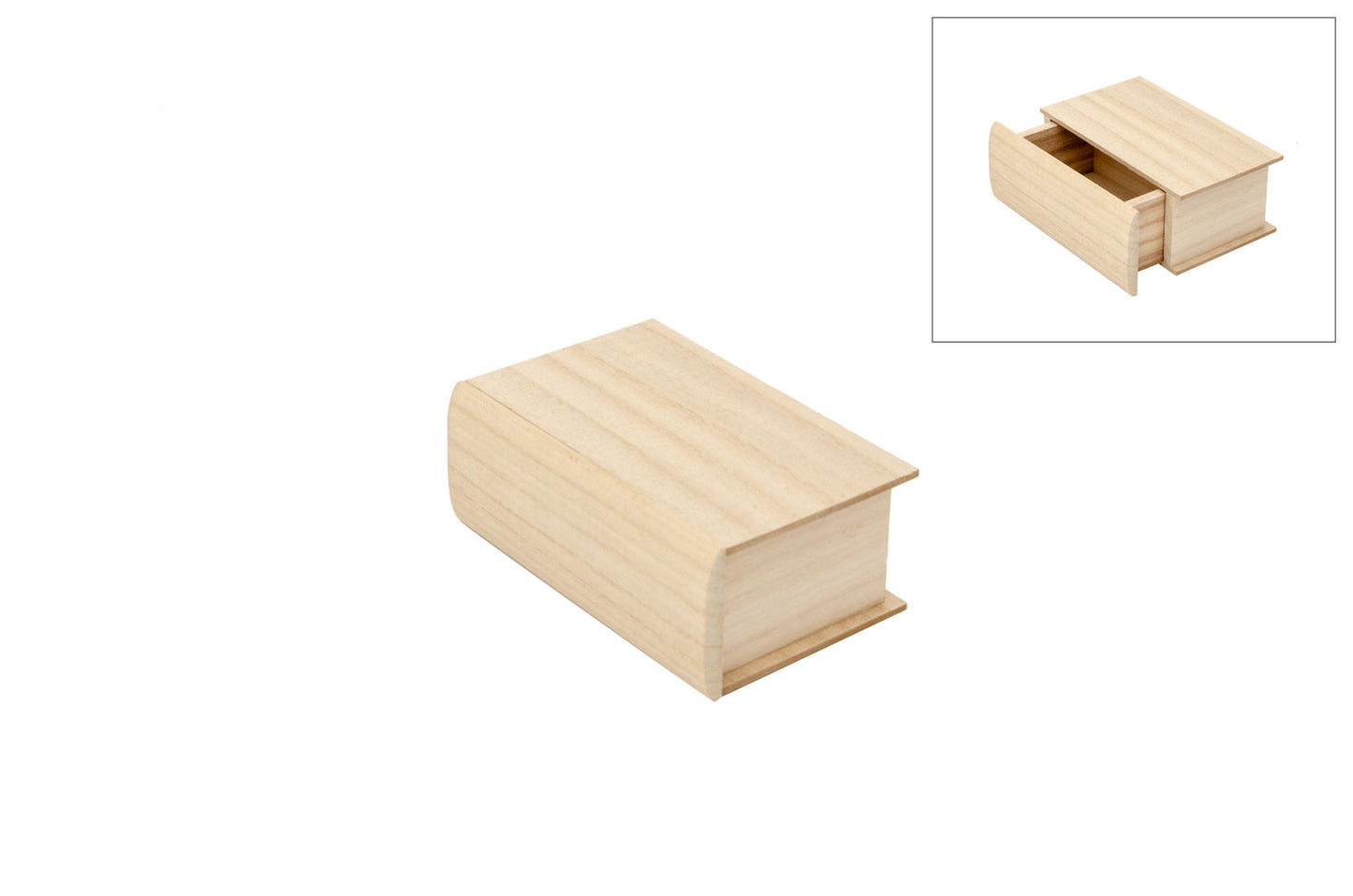 Houten Lade Doos Boek 13x8,5x5 cm