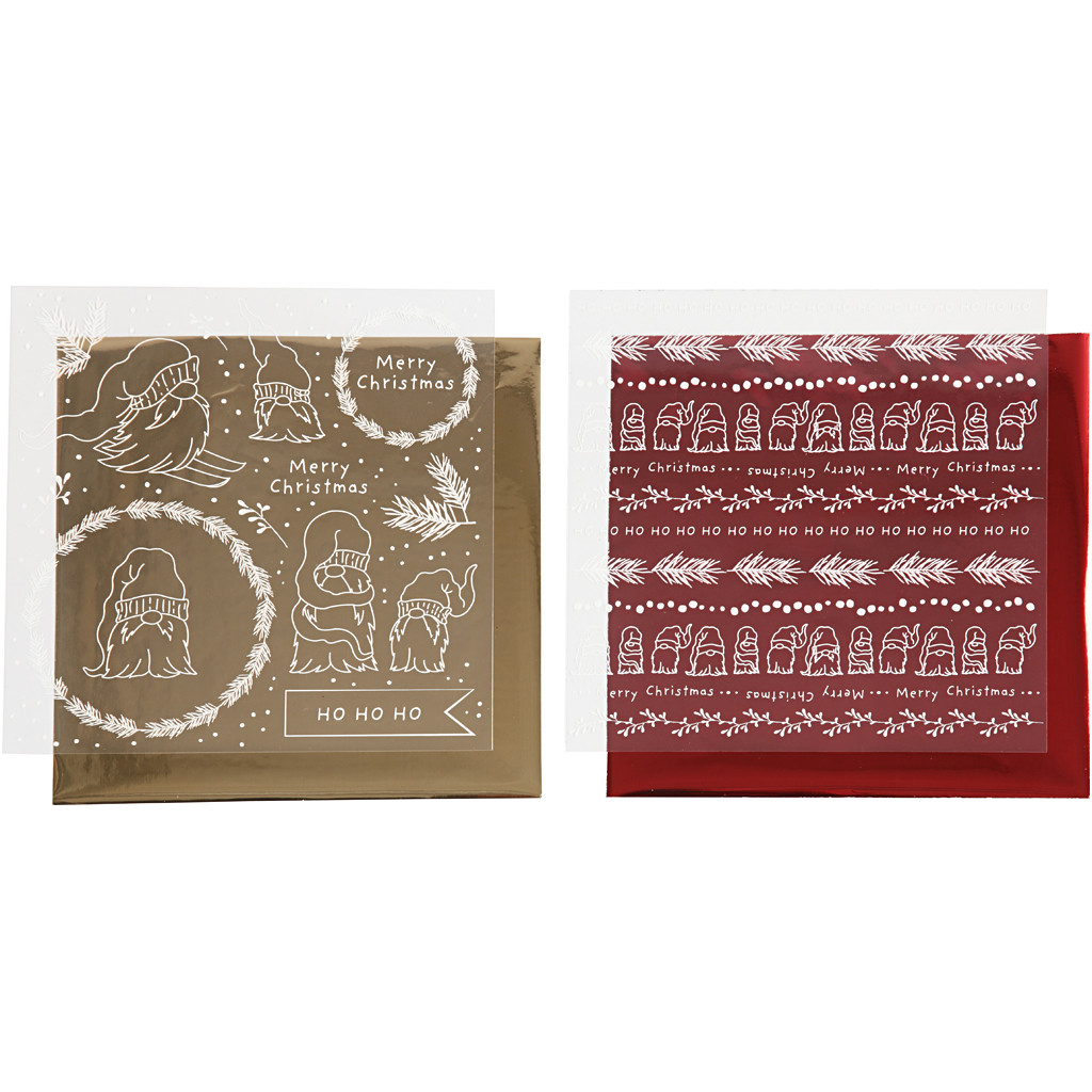 CC Deco Folie 15x15 cm Kerstkabouters 2 stuks