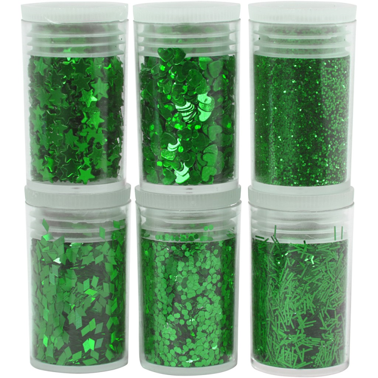 CC Glitzer und Pailletten Set Grün 6x5 gr