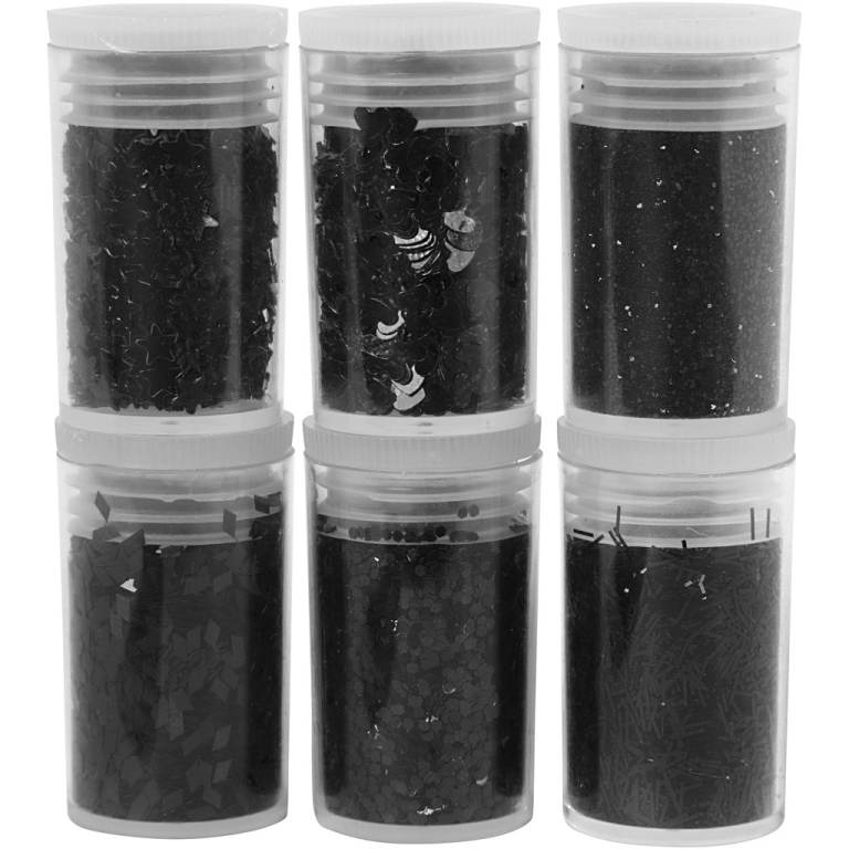 CC Glitter and Sequin Set Black 6x5 gr