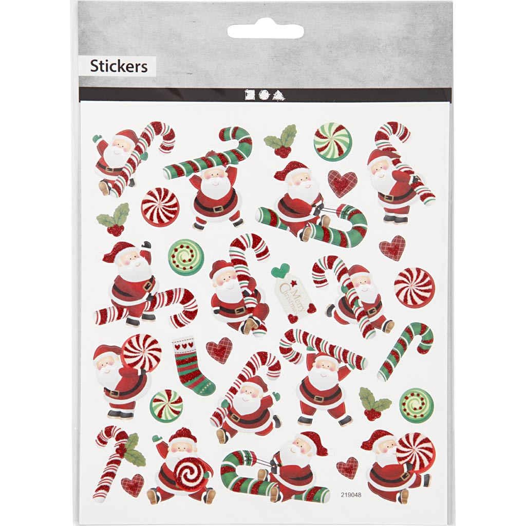 CC Stickers Santa with Candy Cane