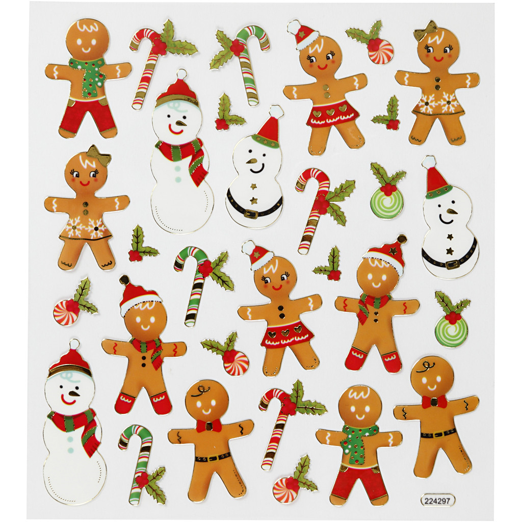 CC Aufkleberbogen Kekse Figuren 15x16,5 cm 30 Stück