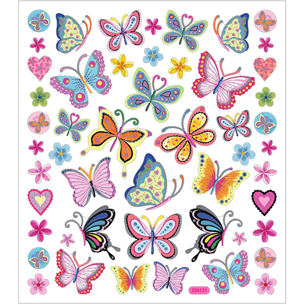 CC Sticker Blumen und Schmetterlinge