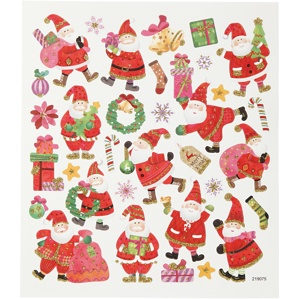 CC Stickervel Vrolijke Kerstman 15x16,5 cm 33 stuks
