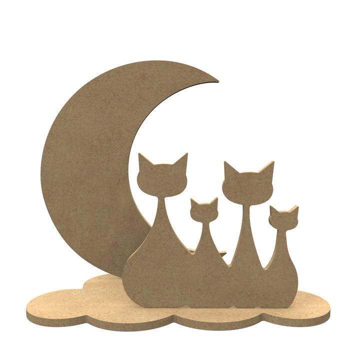 MDF Figuren Katten Set 24x20 cm