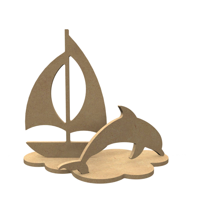 MDF-Figuren Delfin Set 24x21 cm