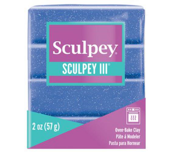 Sculpey Klei III Blue Glitter 57gr - Polymeerklei & Boetseerklei