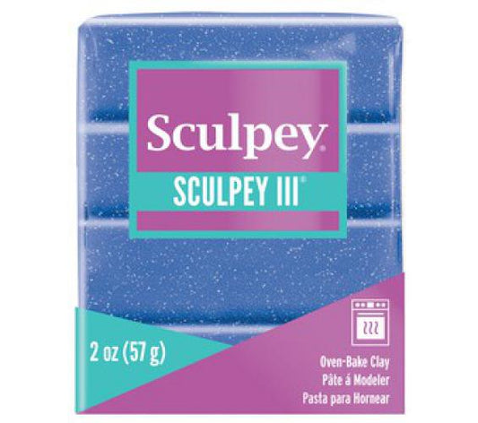 Sculpey Klei III Blue Glitter 57gr - Polymeerklei & Boetseerklei