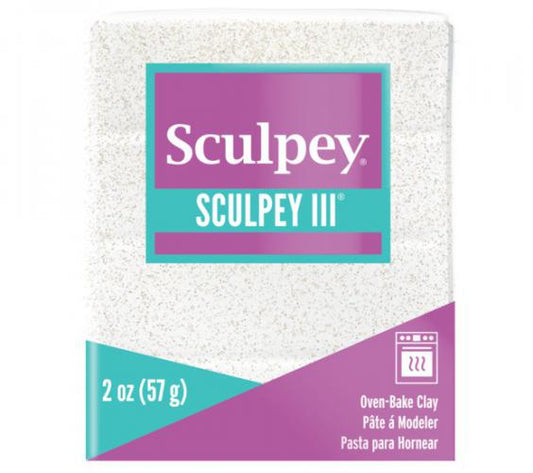 Sculpey Premo Klei III White Glitter 57gr - Polymeerklei & Boetseerklei