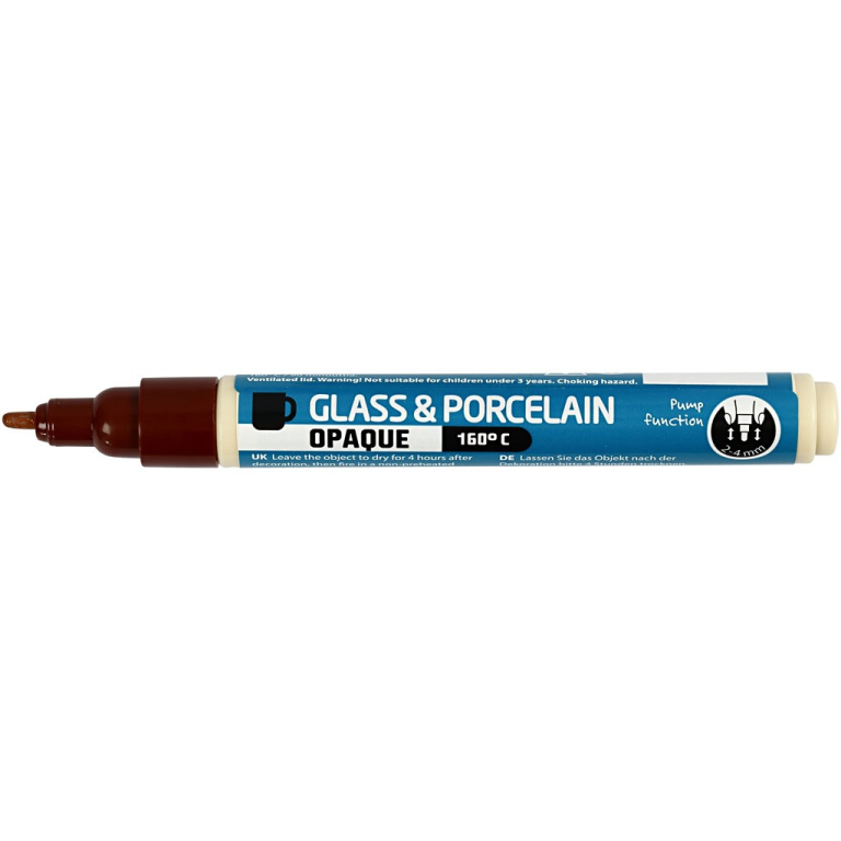 CC Glas- en Porseleinstift Dekkend Bruin