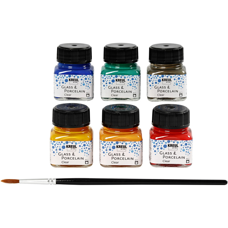 Kreul Glass & Porcelain Paint Clear Set 6x20 ml
