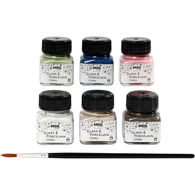 Kreul Glas- und Porzellanfarbe Chalky Set 6x20 ml