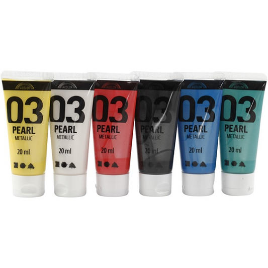 A-Color Acrylverf Set Metallic Primair 6x20 ml