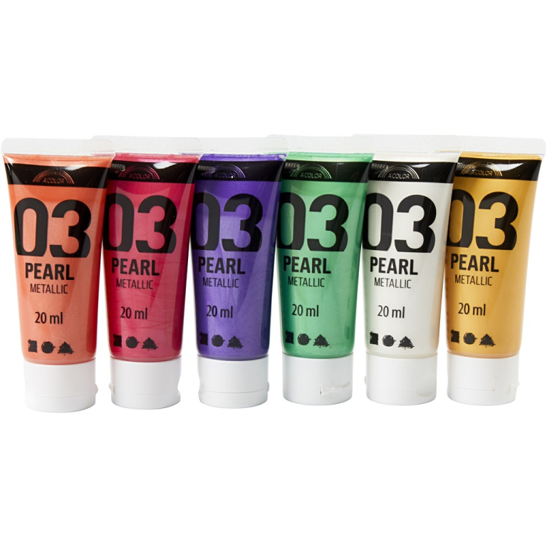 A-Color Acrylfarbe Set Metallic Sekundär 6x20 ml