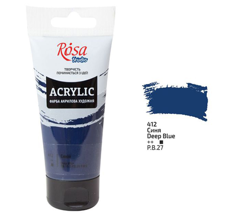 Rosa Studio Acrylfarbe 75 ml 412 Tiefblau