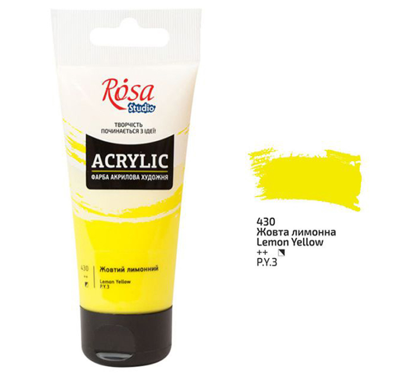 Rosa Studio Acrylic Paint 75 ml 430 Lemon Yellow