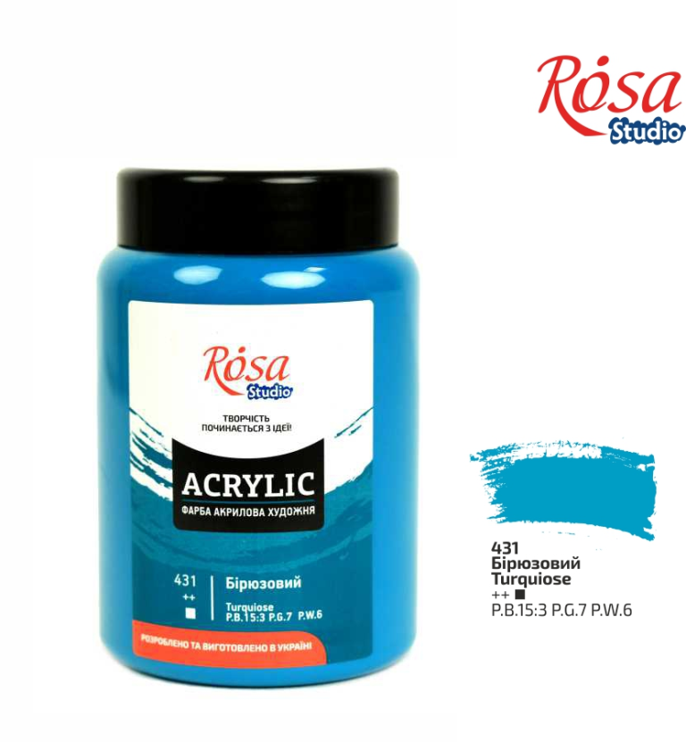 Rosa Studio Acrylic Paint 400 ml 431 Turquoise