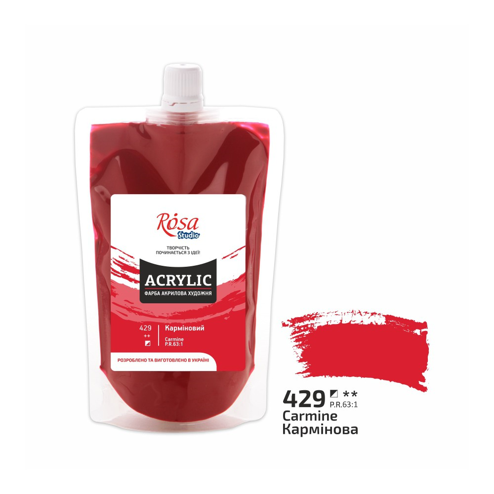 Rosa Studio Acrylic Paint Soft Pack 200 ml 429 Carmine