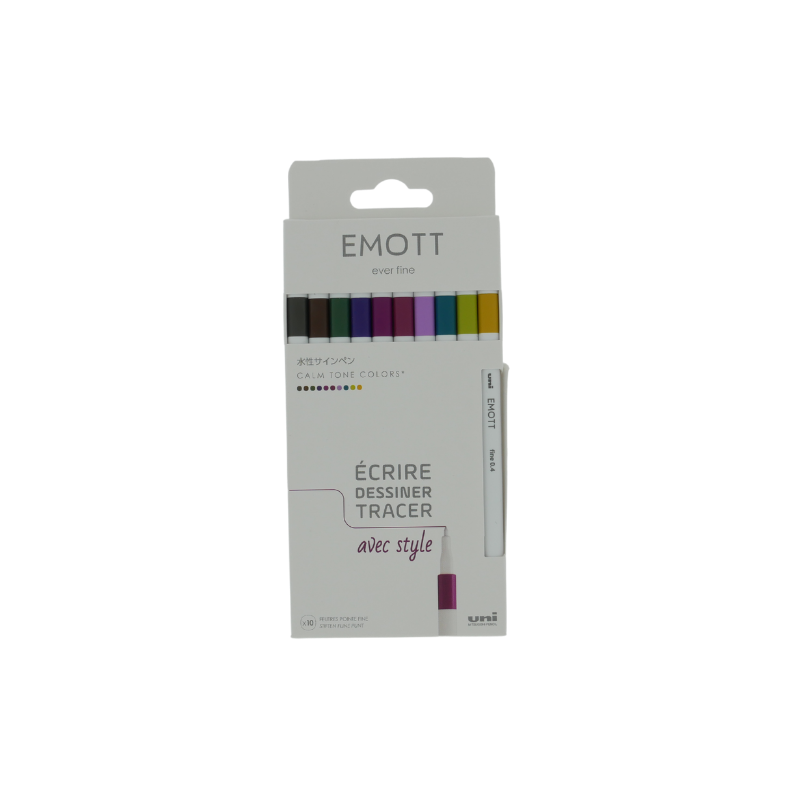 Uni Emott Fineliner Set Calm Tone 10 Pieces