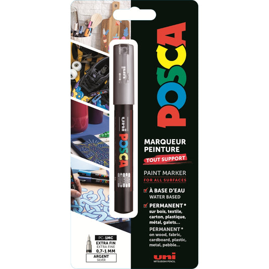 Uni Posca Verfmarker 1MC Zilver Blister