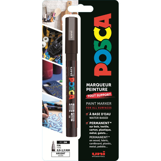 Uni Posca Verfmarker 3M Zilver Blister