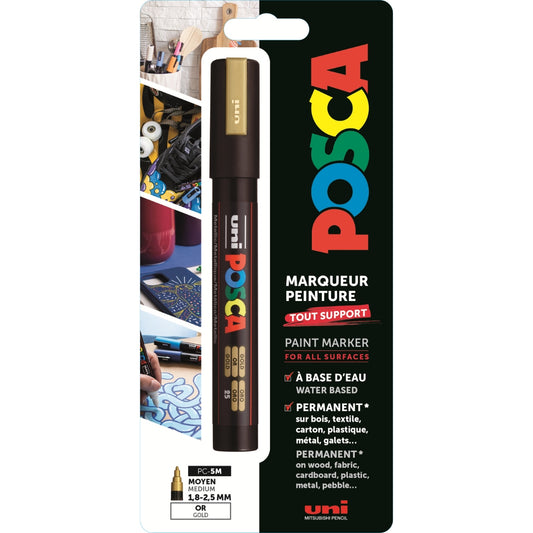Uni Posca Verfmarker 5M Goud Blister