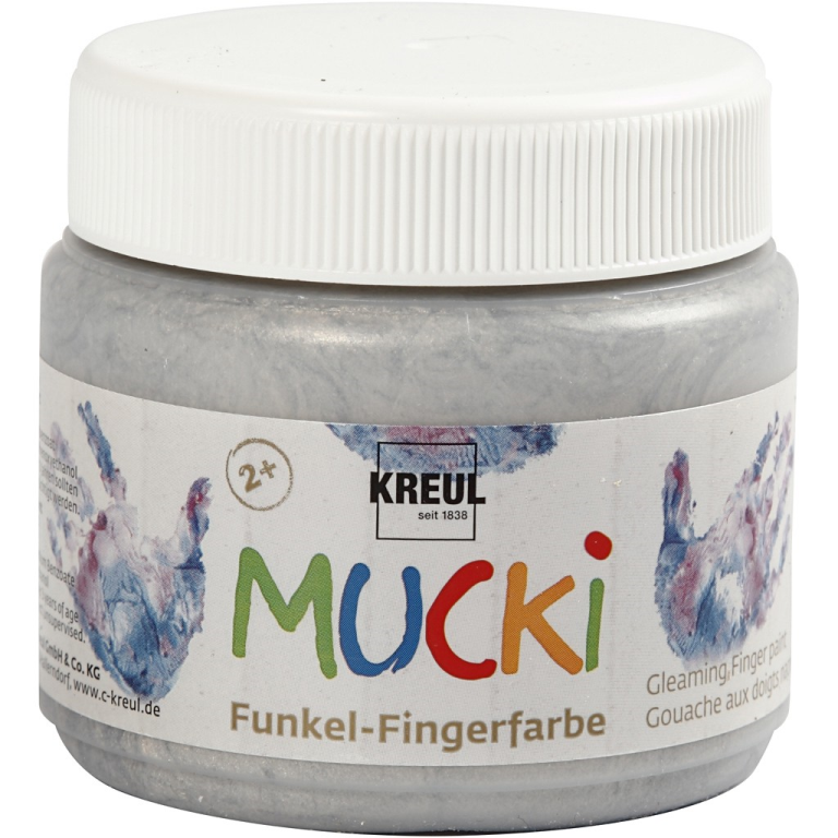 Mucki Vingerverf Metallic Zilver 150 ml