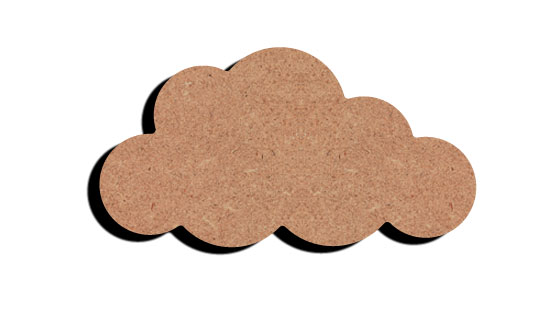 MDF Figuur Wolk 10 cm