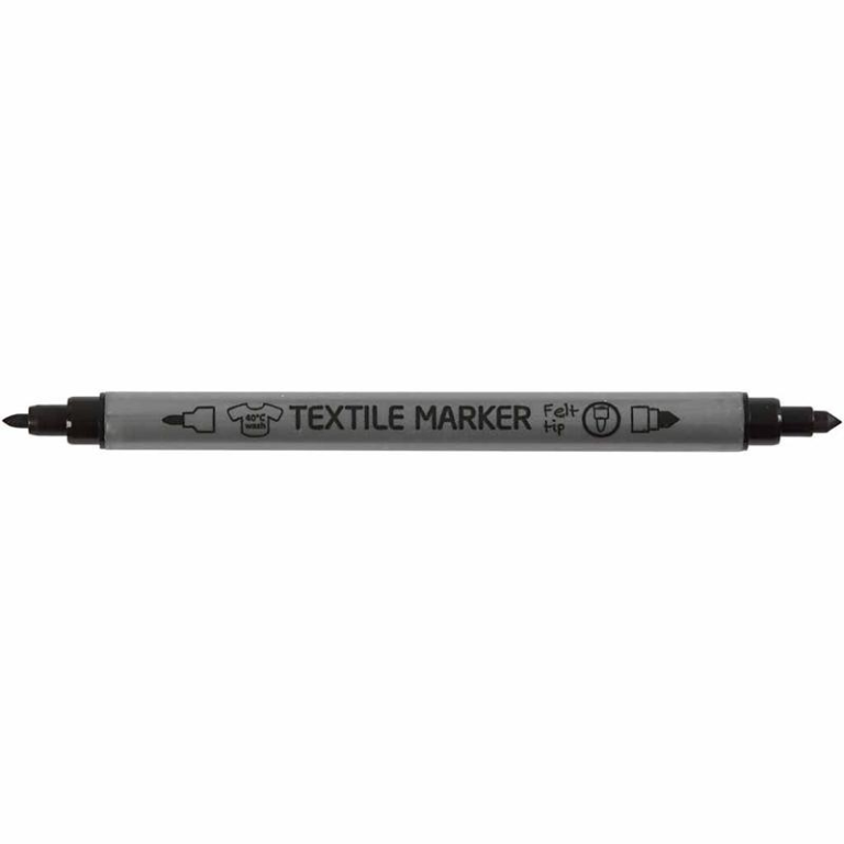 CC Textielstiften Zwart 6 stuks