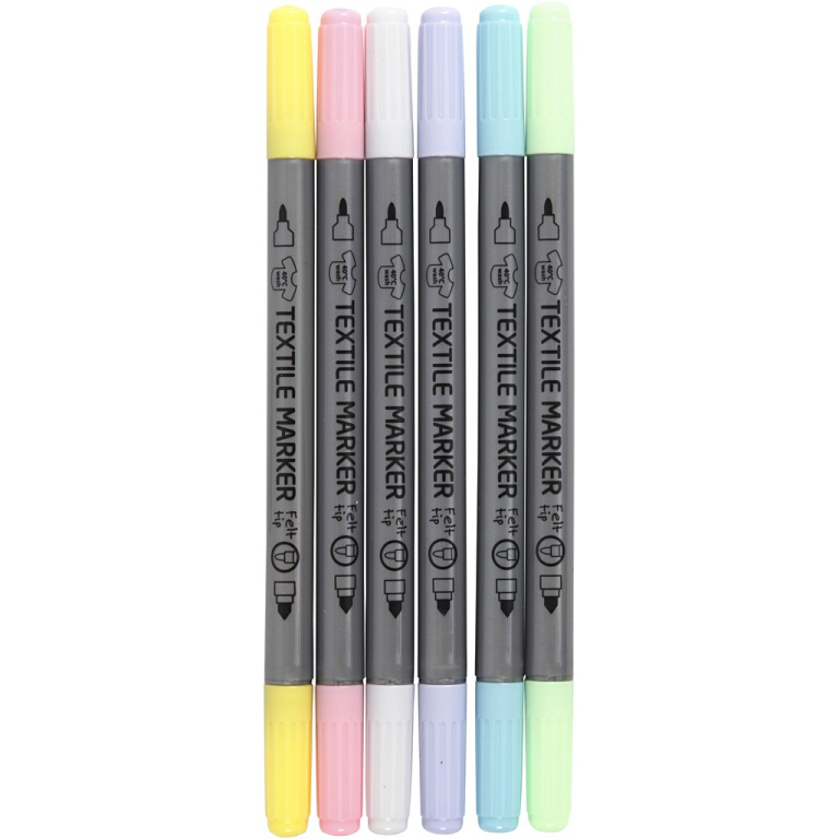 CC Textielstiften Pastel 6 stuks