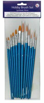 Hobby & Crafting Fun Brush Kwasten Set Synthetisch Materiaal, 12 stuks