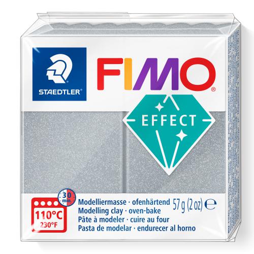 FIMO Soft Metallic Zilver 56g (8010-81) - Polymeerklei / Boetseerklei