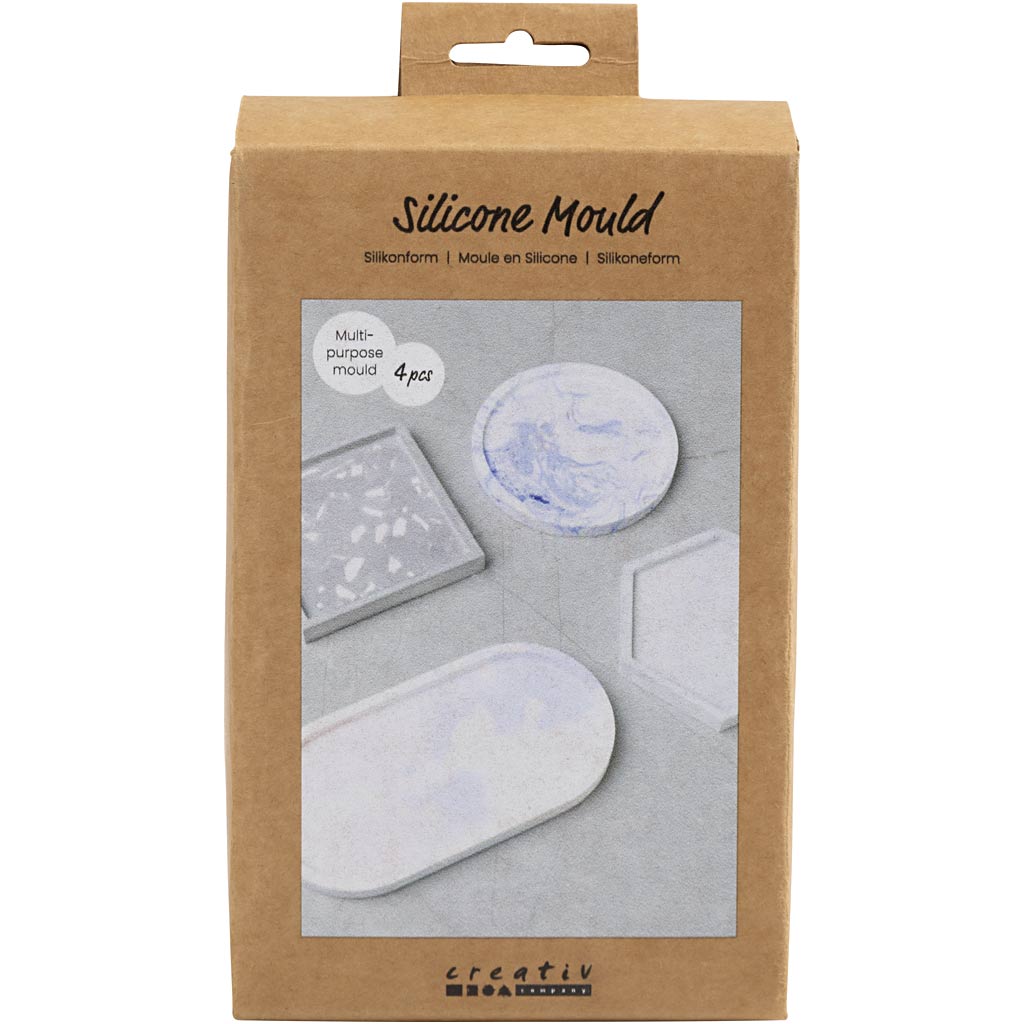 CC Silikonform Untersetzer Quadrat Kreis Sechseck und Oval