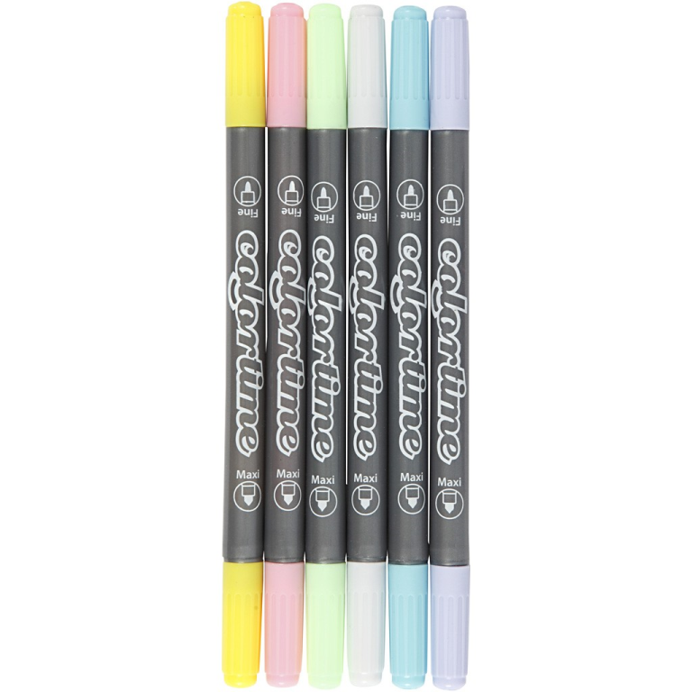 Colortime Double-Ended Pastel Markers Set of 6