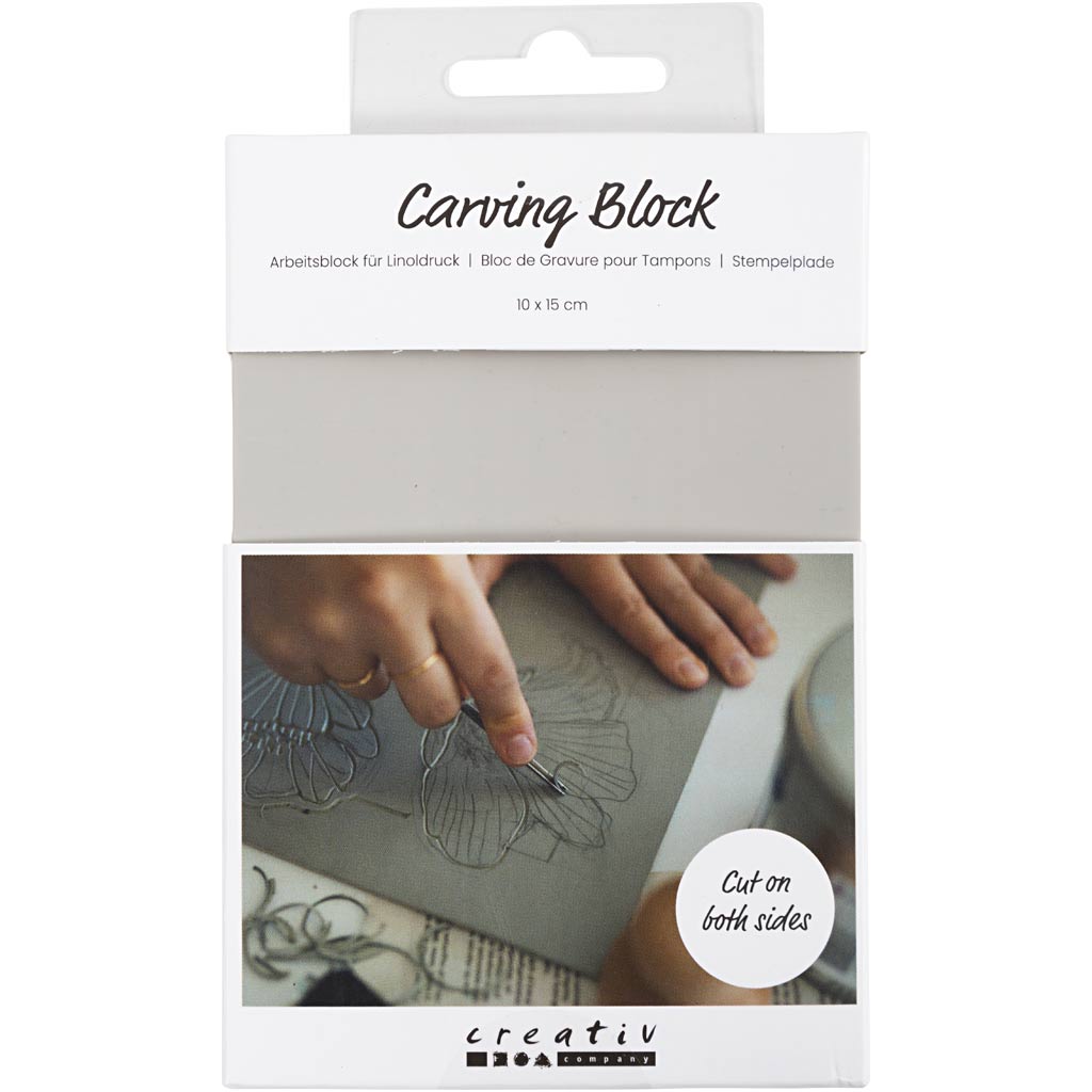 CC Linoleumplaat Rubber 10 x 15cm Lichtgrijs