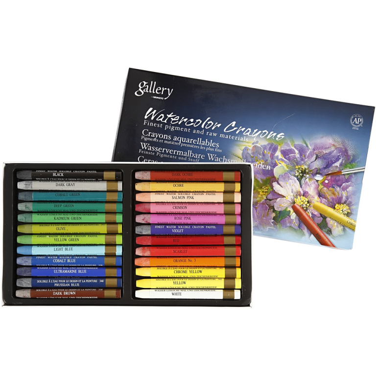Mungyo Gallery Aqua Crayons Watercolor Chalk Set 24 pieces
