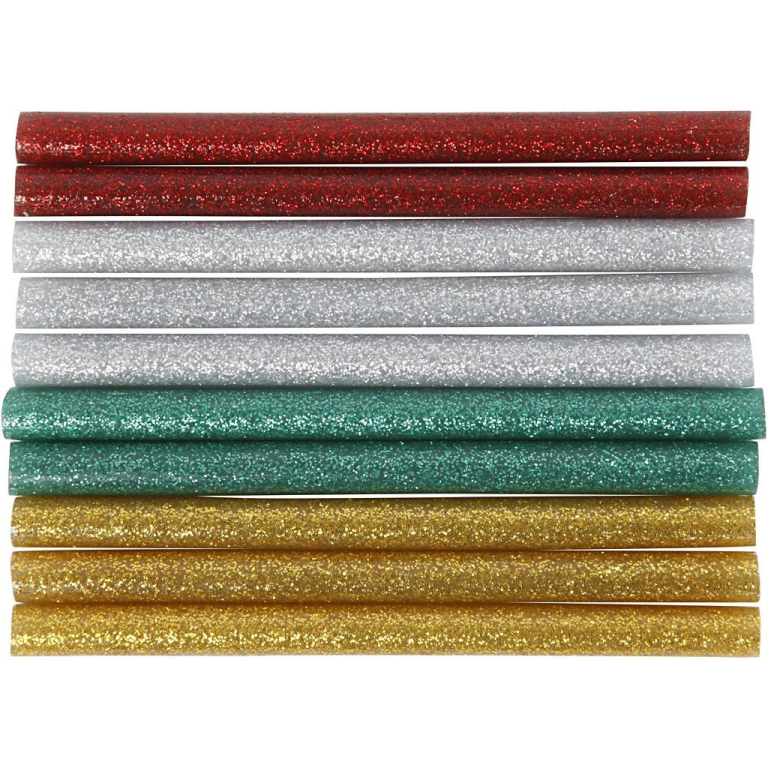 CC Klebepistolen-Minipatronen Weihnachten 4 Farben L: 10cm D: 7mm