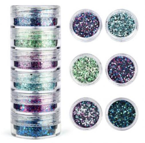 Afwerking Glitter Powder C3 groen-blauw - Polymeerklei / Boetseerklei Lak