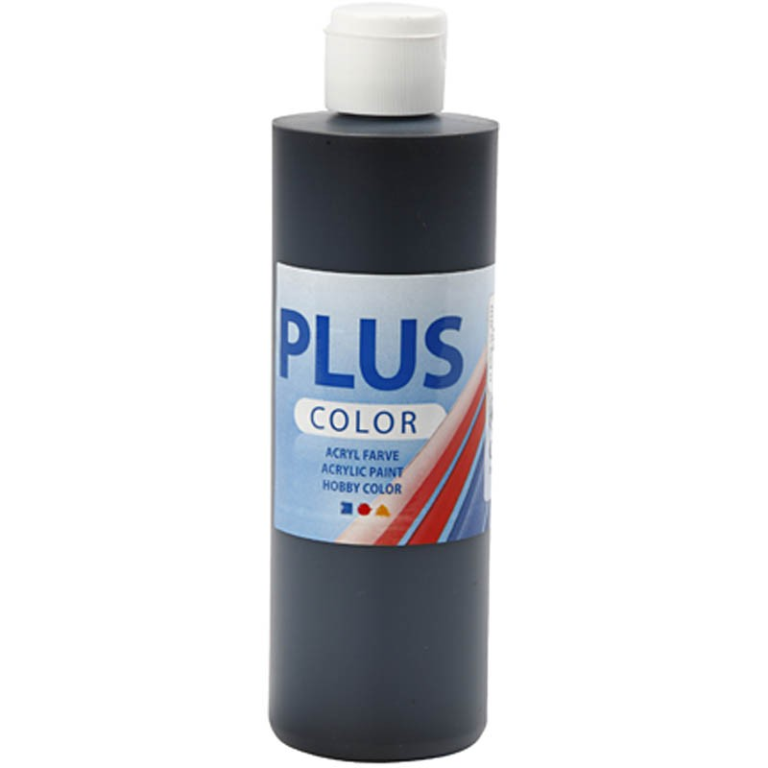 Plus Color Acrylfarbe Schwarz 250 ml