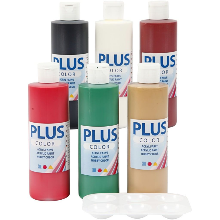 Plus Color Acrylverf Set 6x250 ml Kerstkleuren