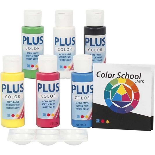 Plus Color Acrylverf Set 6x60 ml Primaire kleuren
