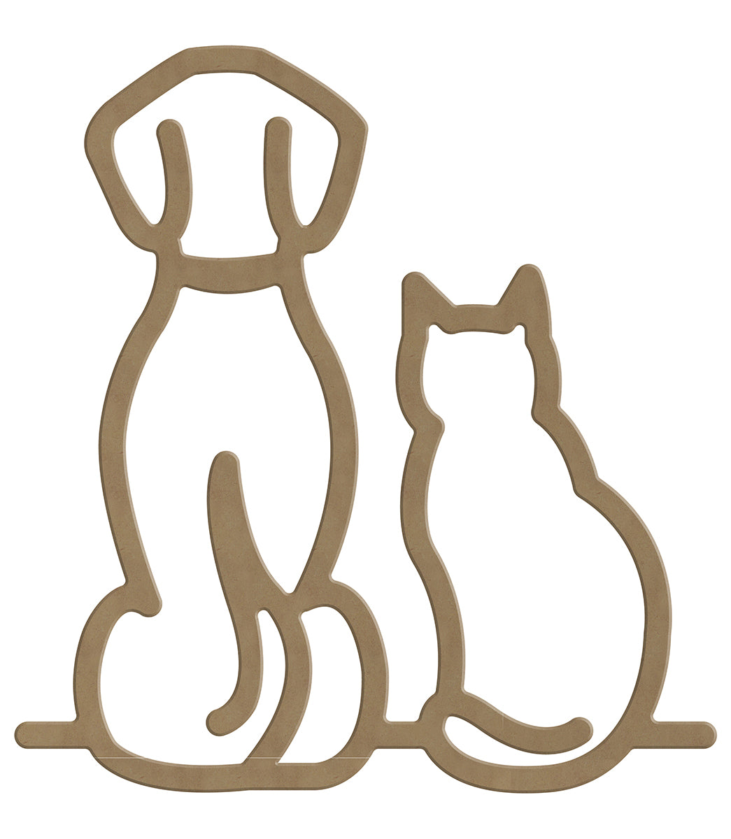 Gomille MDF Figur Hund und Katze 26x27,6 cm
