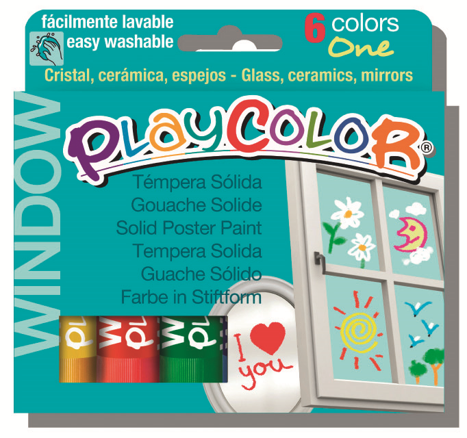 PlayColor Gouache Sticks Fensterfarbe 6x10 gr